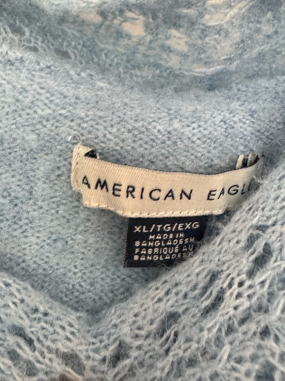 American Eagle Outfitters Light Blue Open-Knit Shoulder Sweater - Picture 2 of 3